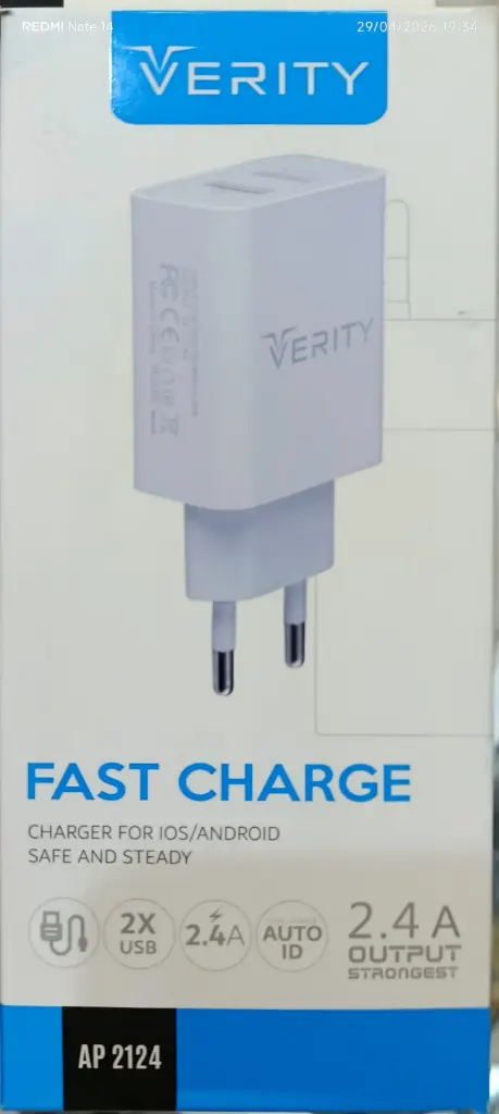 Fast 2.4A Verity کله شارژر 